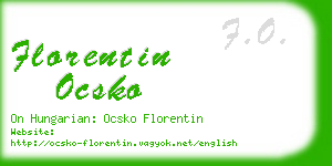 florentin ocsko business card